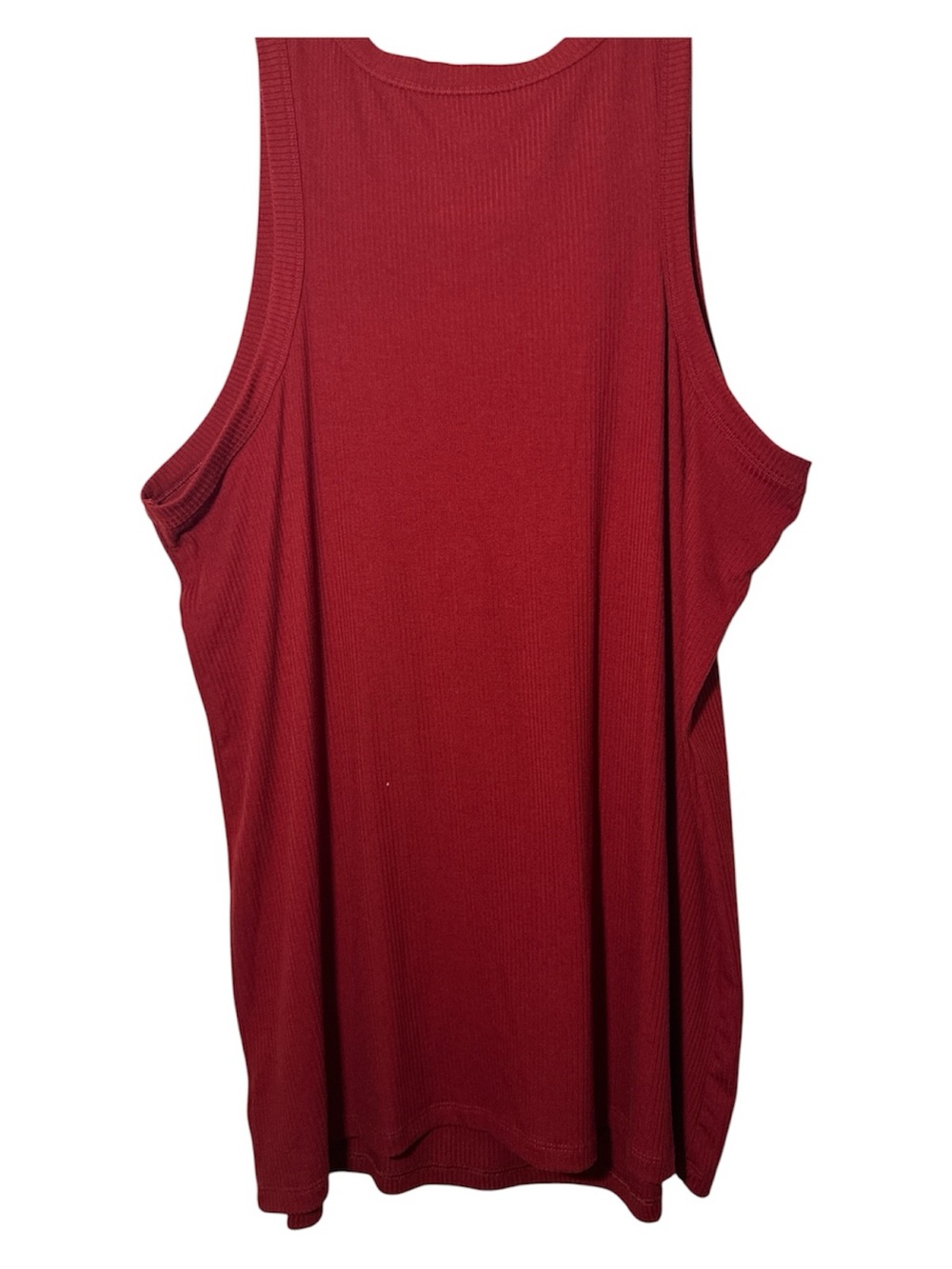 Pre-Loved Torrid Soft Rib High Neck Tank in Burgundy Size: 3 - Picture 3 of 5